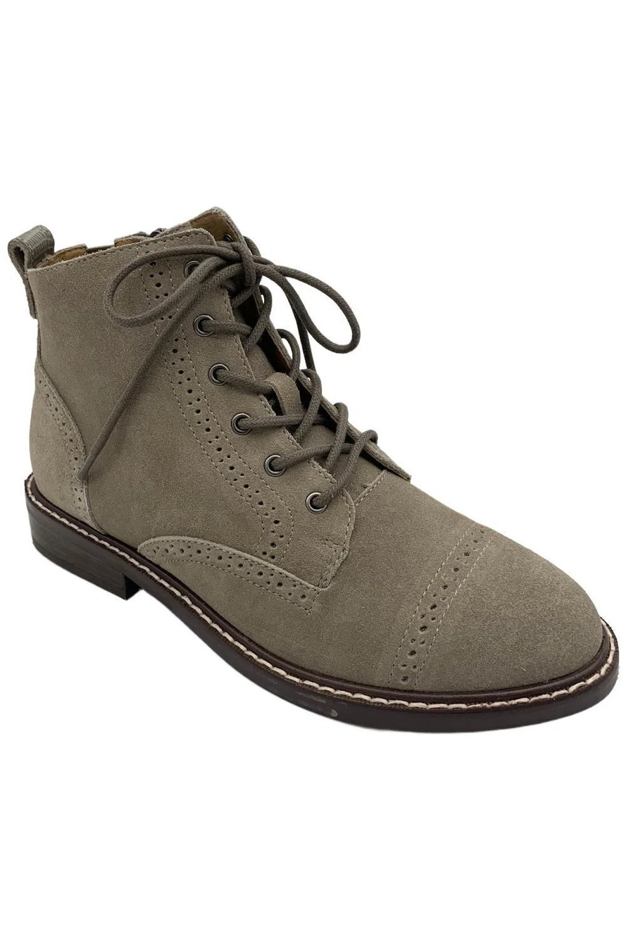 NYDJ Women's Eileen Lace Up Ankle Bootie Taupe - Medium